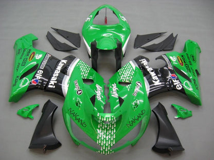 2005-2006 Fairings Kawasaki ZX6R 636 Green Black No.56 Nakano  Generic