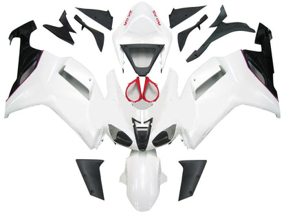 2007-2008 Fairings Kawasaki ZX6R ZX636 White Red Black  ZX6R  Generic