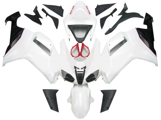 2007-2008 Fairings Kawasaki ZX6R ZX636 White Red Black  ZX6R  Generic