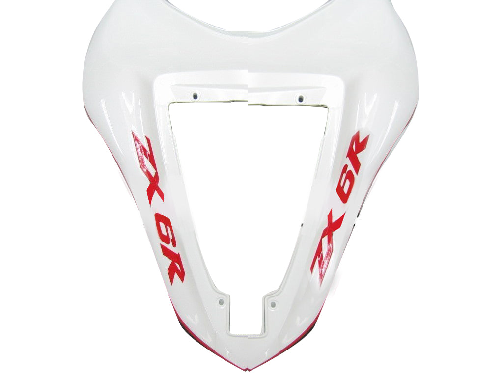 2007-2008 Fairings Kawasaki ZX6R ZX636 White Red Black  ZX6R  Generic