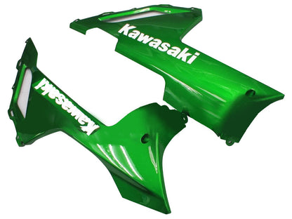 2007-2008 Fairings Kawasaki ZX6R ZX636 Black & Green Flame Ninja  Generic