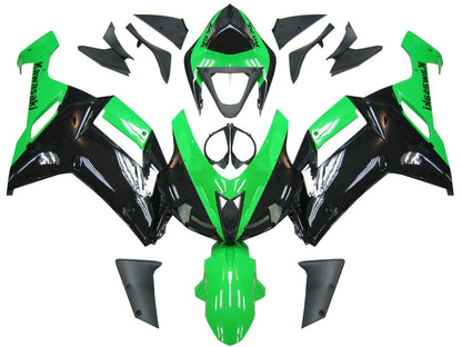 2007-2008 Fairings Kawasaki ZX6R ZX636 Green Black Ninja ZX6R   Generic