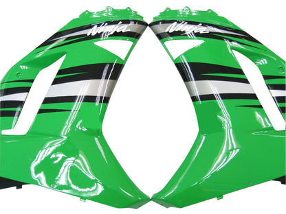 2007-2008 Fairings Kawasaki ZX6R ZX636 Green Black Silver  Ninja ZX6R  Generic