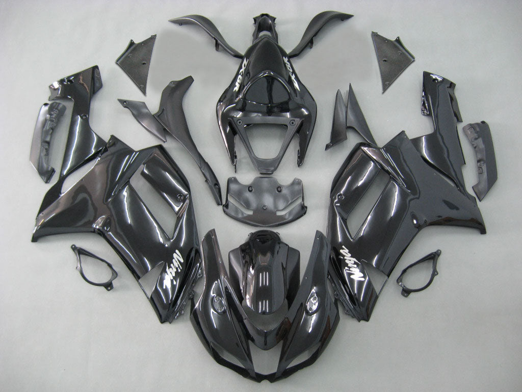 2007-2008 Fairings Kawasaki ZX6R ZX636 Black Ninja  Generic