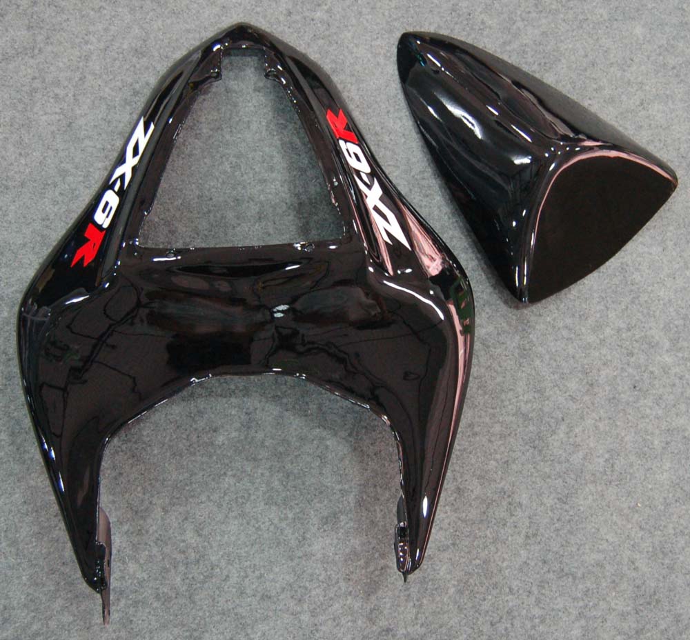 2007-2008 Fairings Kawasaki ZX6R ZX636 Black & Red Flame Ninja  Generic