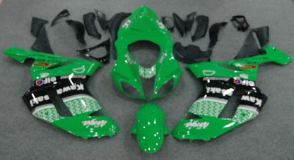 2007-2008 Fairings Kawasaki ZX6R ZX636 Green Black  ZX6R  Generic