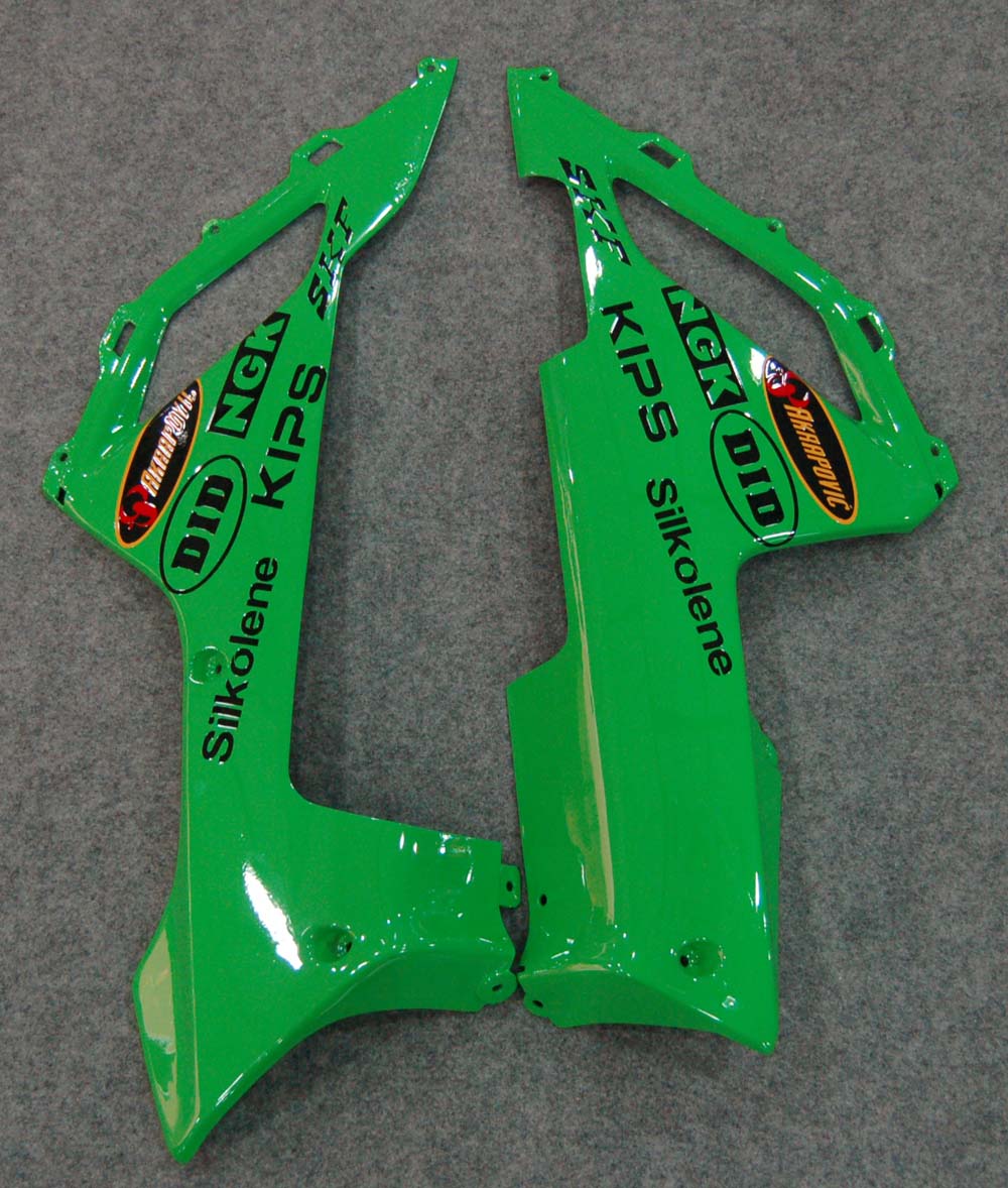 2007-2008 Fairings Kawasaki ZX6R ZX636 Green Black  ZX6R  Generic