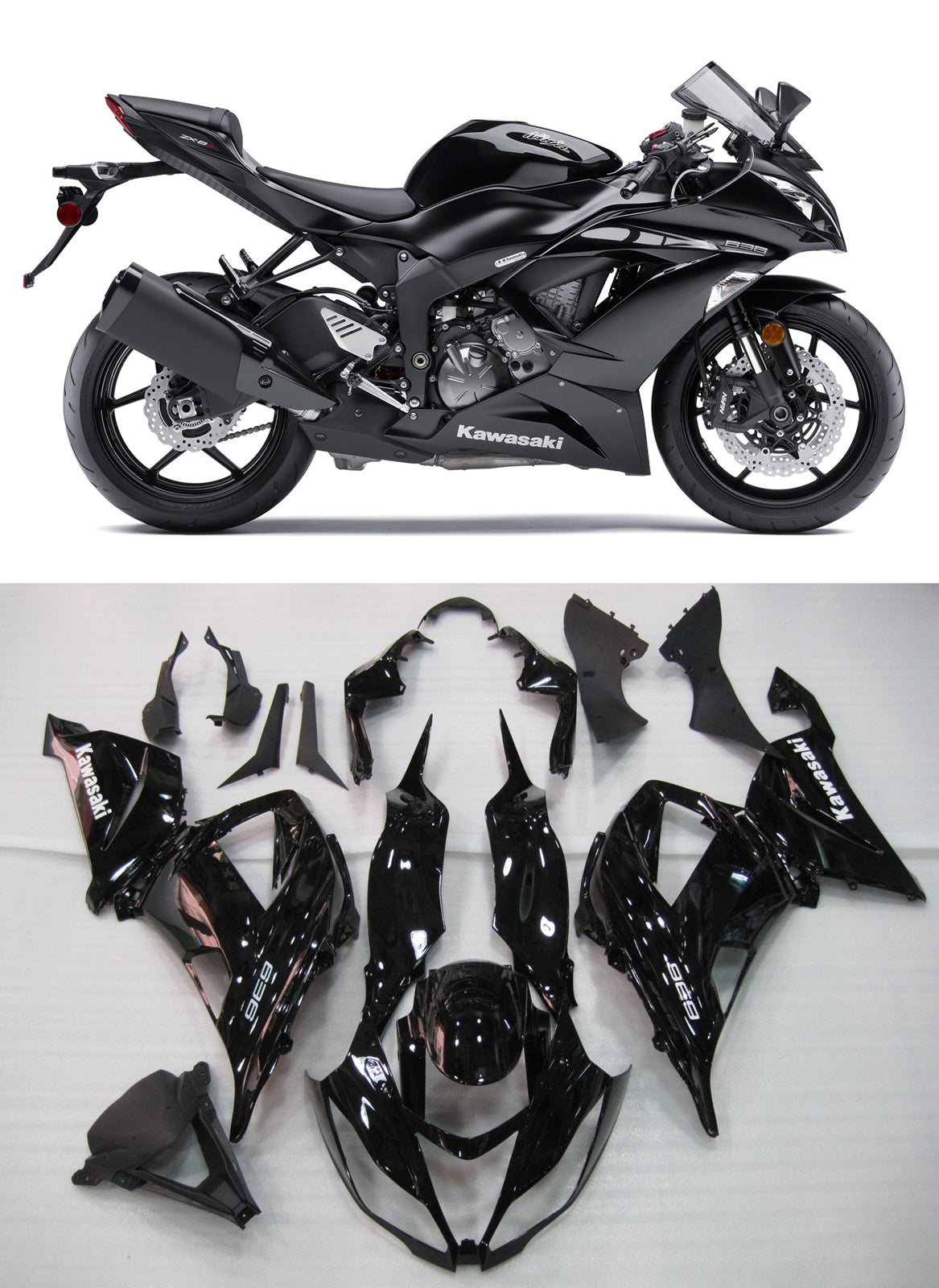 2013-2018 Fairings Plastics Kawasaki ZX6R 636 Black Ninja  Generic