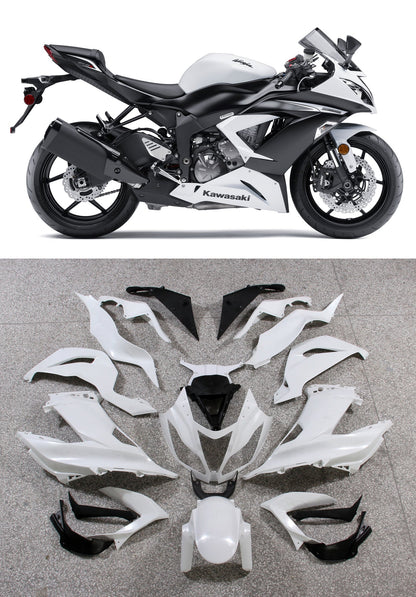 2013-2018 Fairings Plastics Kawasaki ZX6R 636 White Ninja  Generic