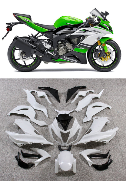 2013-2018 Fairings Plastics Kawasaki ZX6R 636 Green White Ninja  Generic