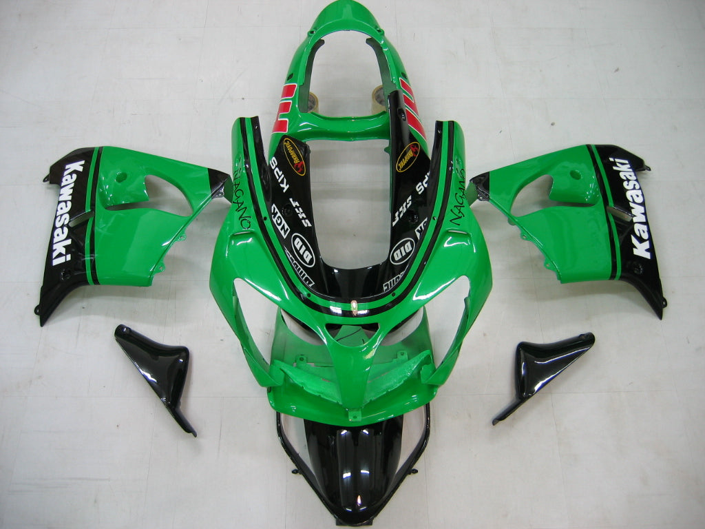 2000-2001 Fairings Kawasaki ZX 9R Green Black No.14 ZX9R  Generic