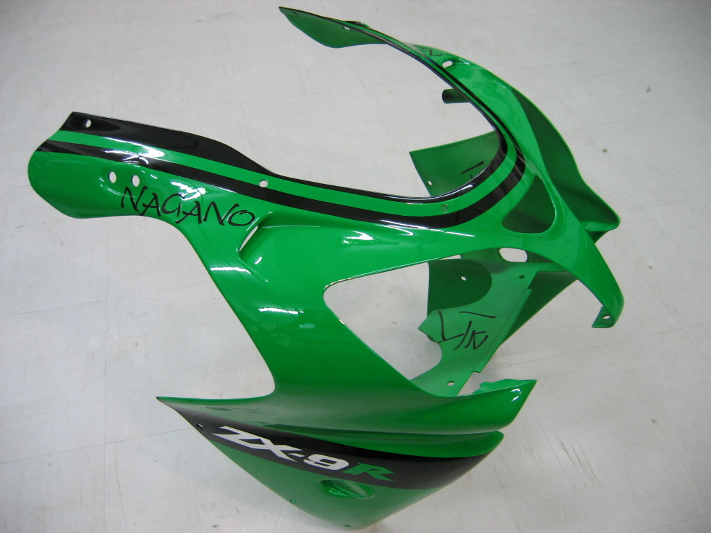 2000-2001 Fairings Kawasaki ZX 9R Green Black No.14 ZX9R  Generic