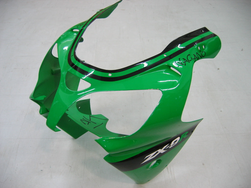 2000-2001 Fairings Kawasaki ZX 9R Green Black No.14 ZX9R  Generic