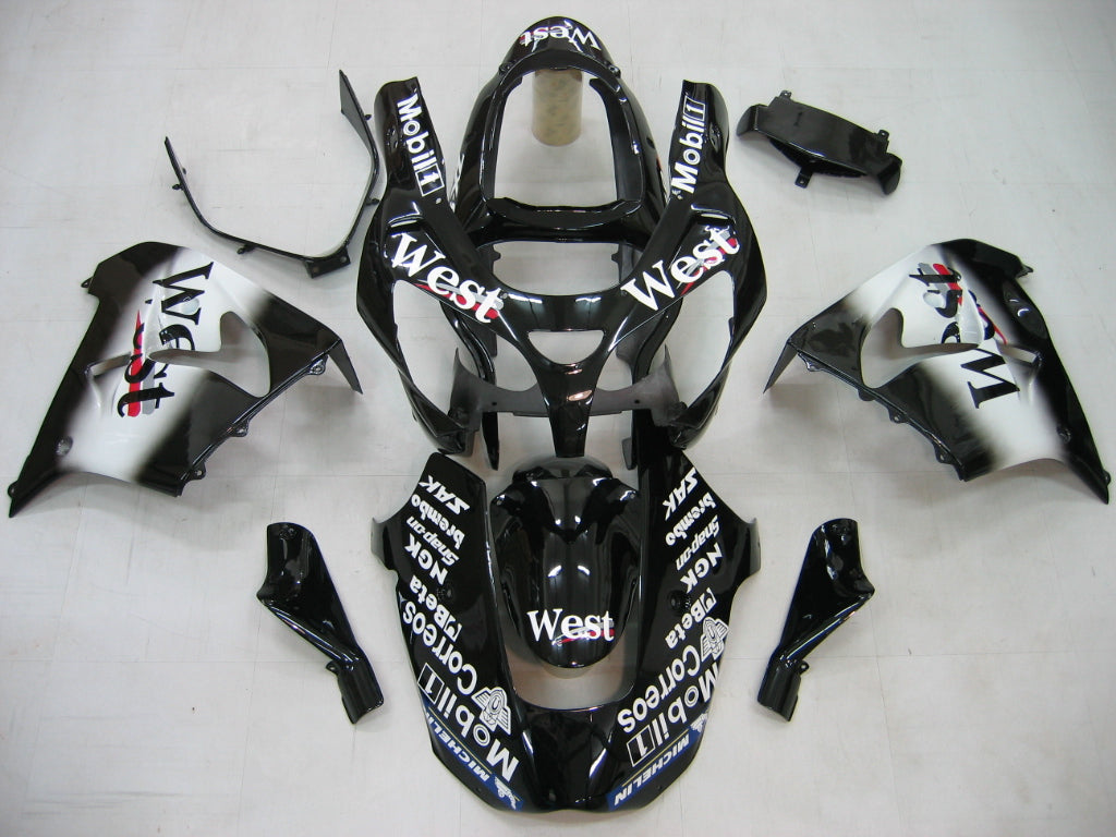 2000-2001 Fairings Kawasaki ZX 9R Black White West ZX9R  Generic