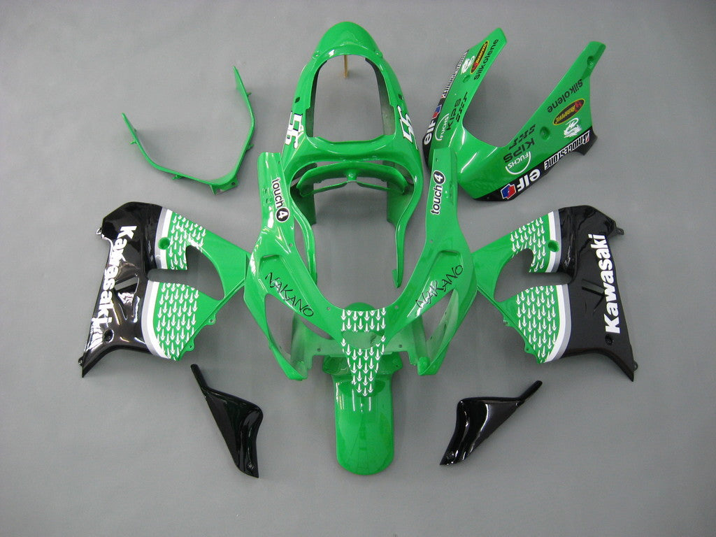 2000-2001 Fairings Kawasaki ZX 9R Green Black No.56 Nakano  Generic
