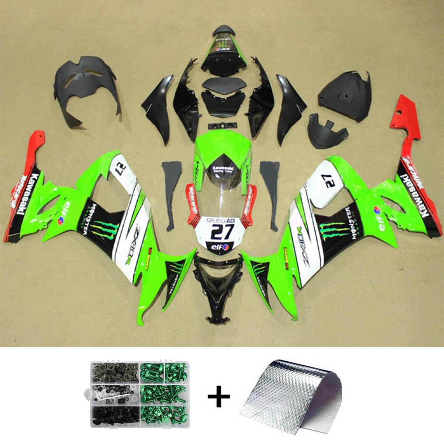 2008-2010 Kawasaki ZX10R Fairing Kit Bodywork Plastic ABS