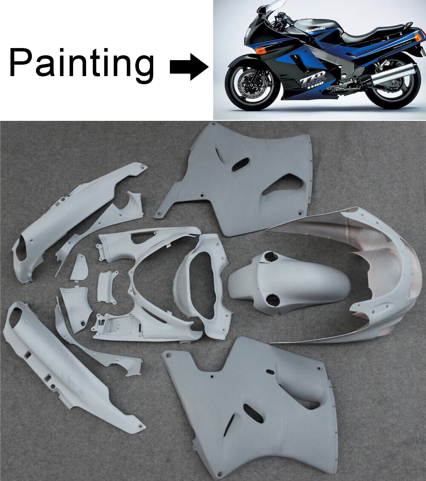 1993-2003 Kawasaki ZZR1100 Fairing Kit Bodywork Plastic