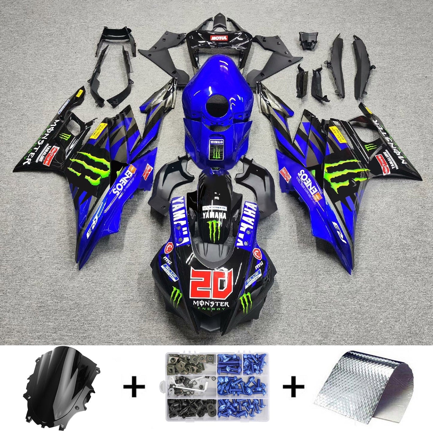 2019-2021 Yamaha YZF-R3 R25 Fairing Kit Bodywork Plastic ABS