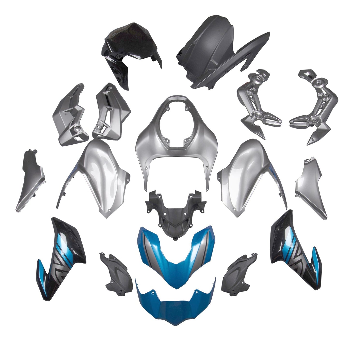 2017-2019 Fairing Fit for Kawasaki Z900 Silver Blue Injection Plastic Bodywork
