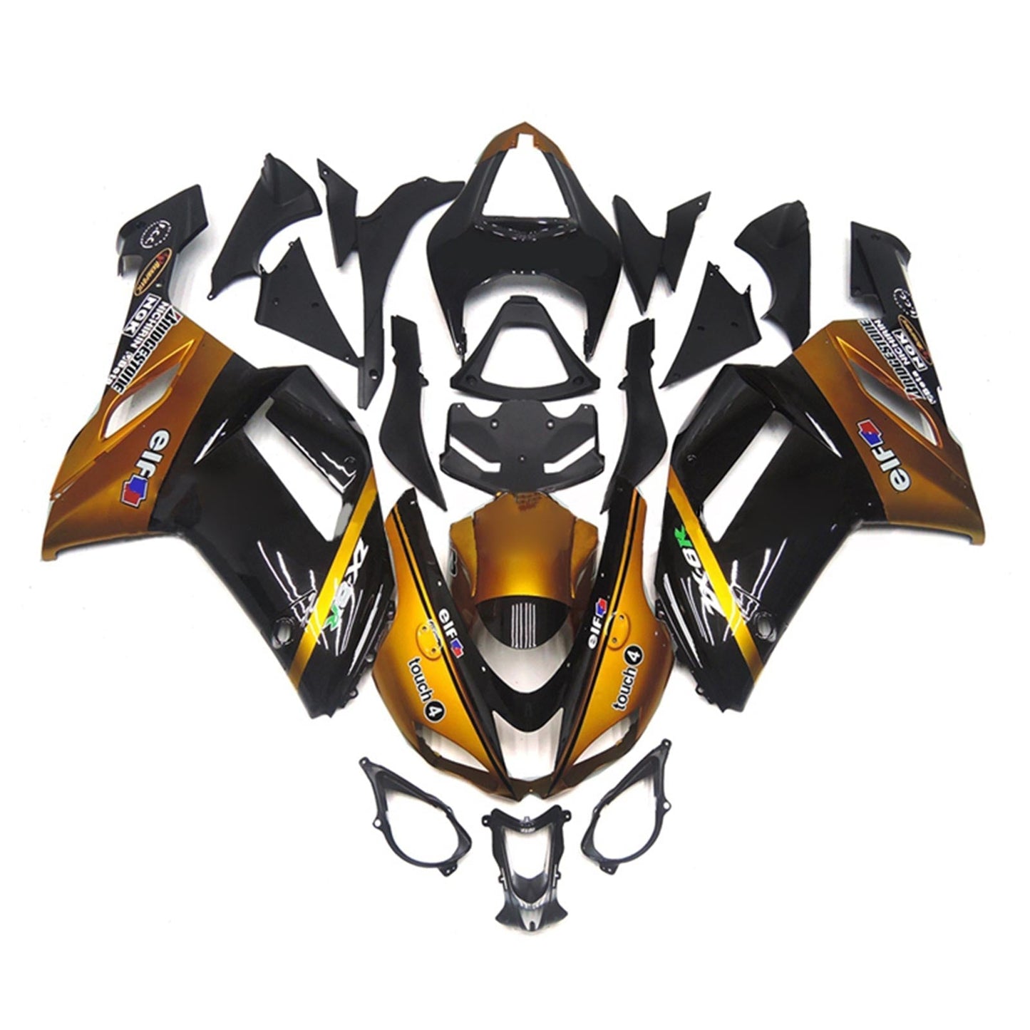 2007-2008 Kawasaki ZX6R 636 Fairing Kit Bodywork Plastic ABS