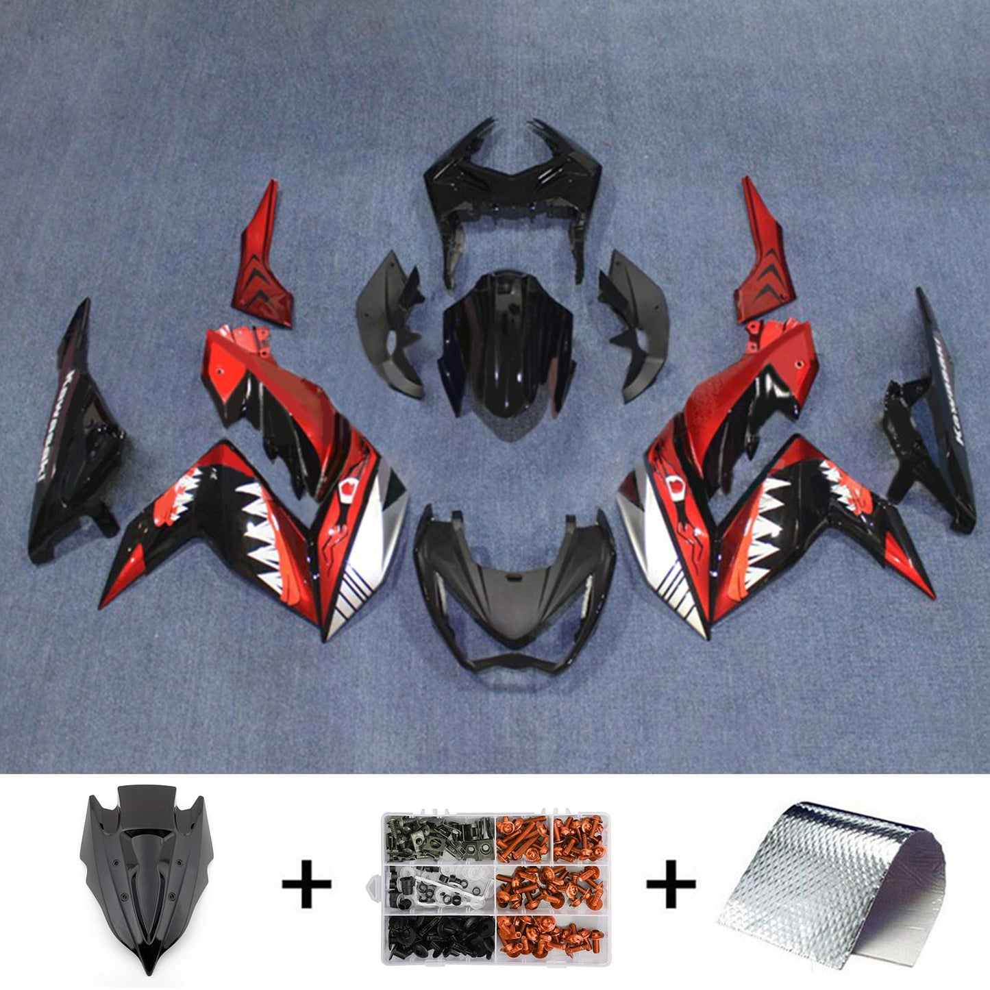 2015-2016 Kawasaki Z250 Z300 Fairing Kit Bodywork Plastic ABS