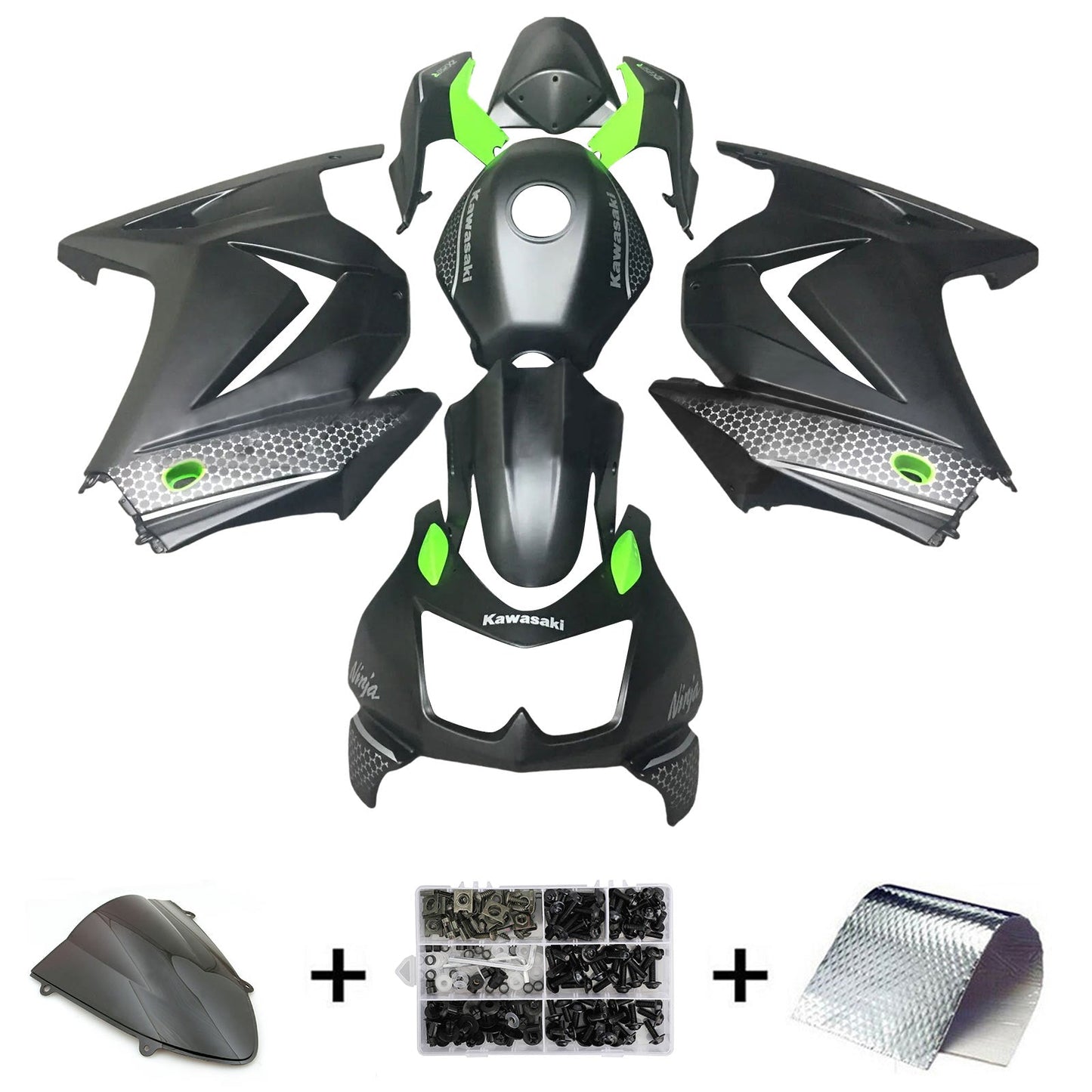 2008-2012 Kawasaki EX250 Ninja250R Fairing Kit Bodywork Plastic ABS