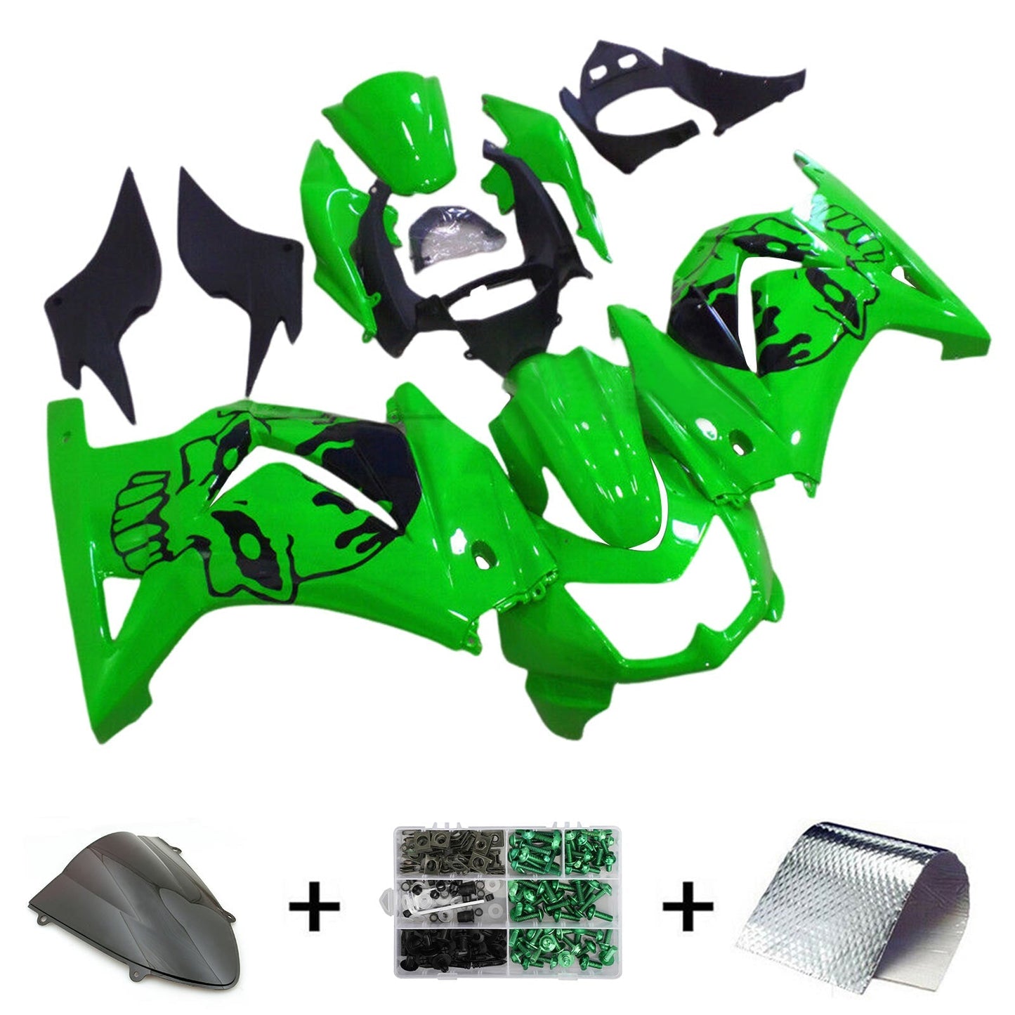 2008-2012 Kawasaki EX250 Ninja250R Fairing Kit Bodywork Plastic ABS