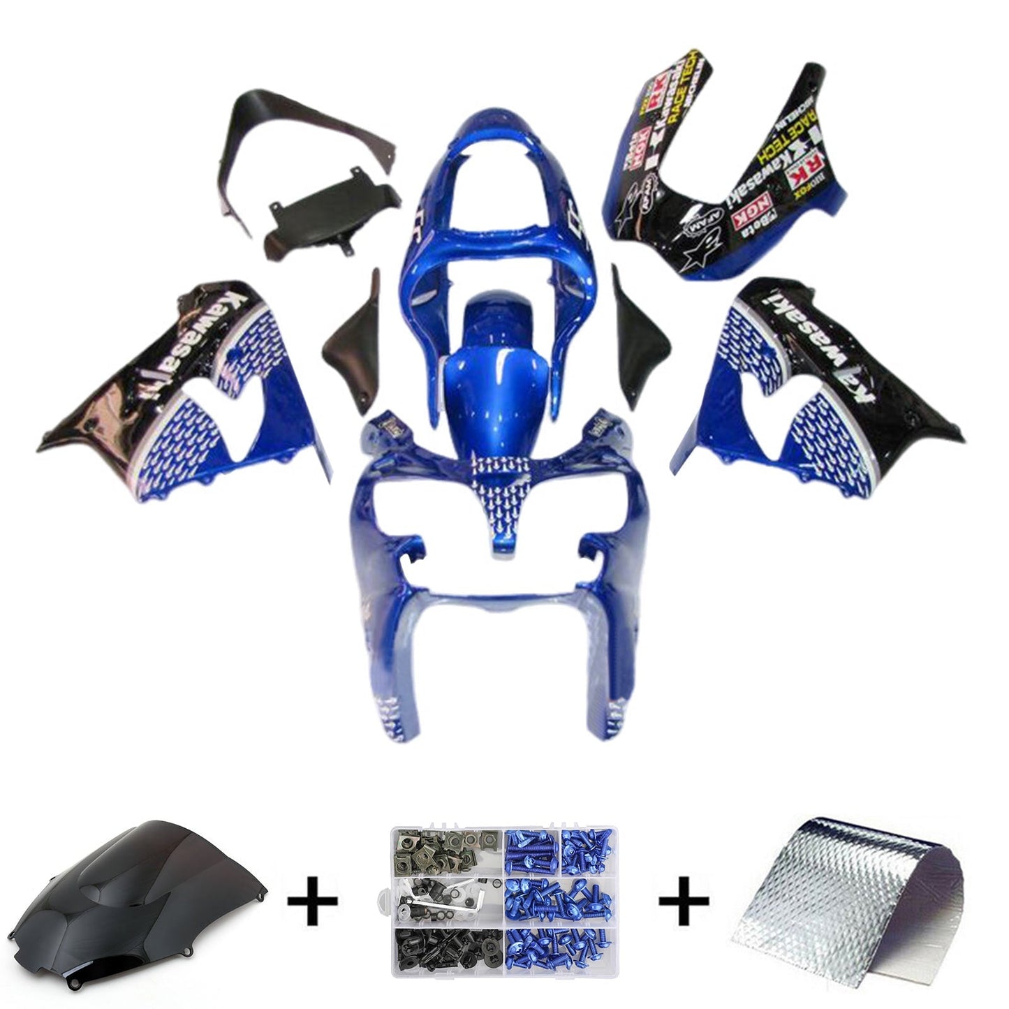 2000-2001 Kawasaki ZX9R Fairing Kit Bodywork Plastic ABS