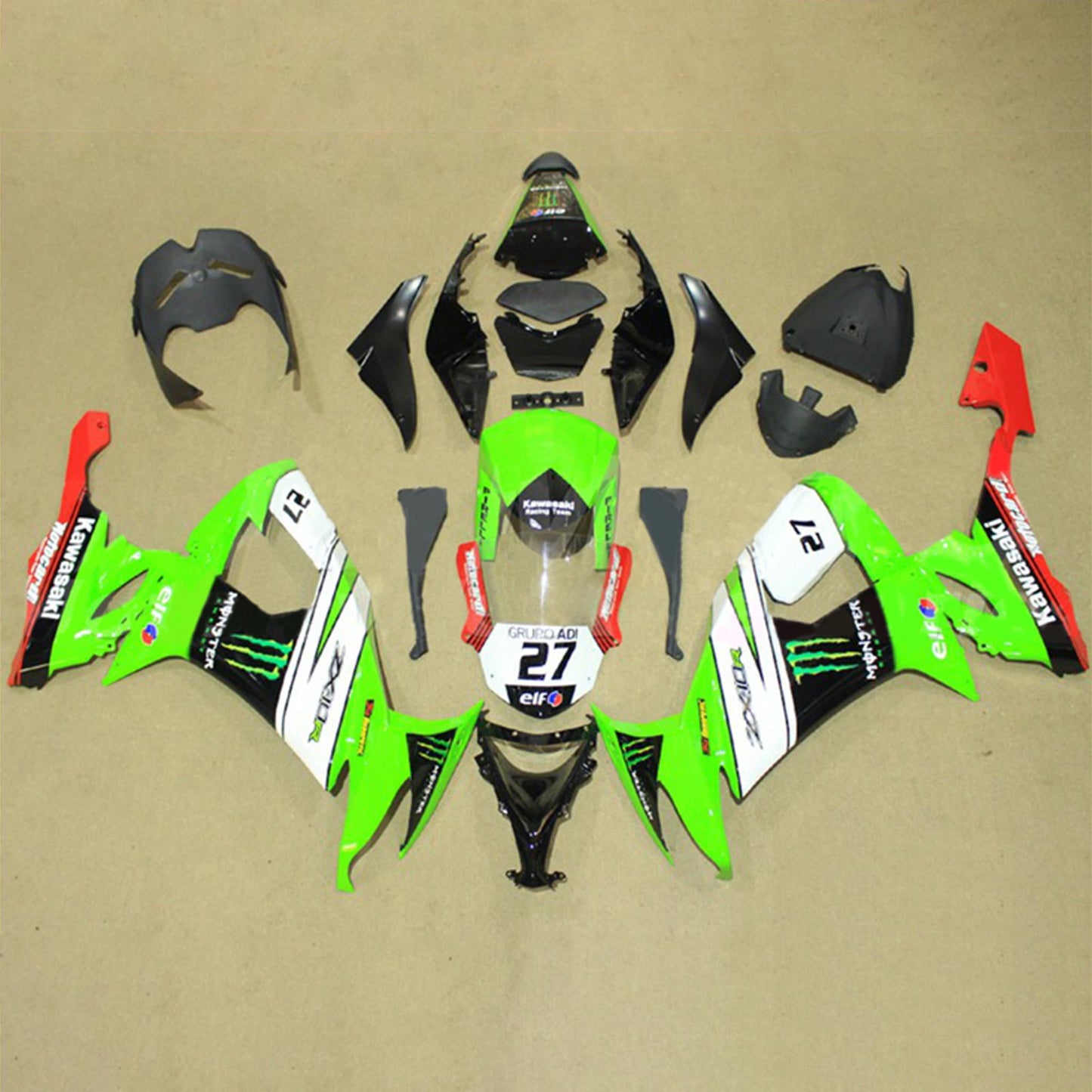 2008-2010 Kawasaki ZX10R Fairing Kit Bodywork Plastic ABS