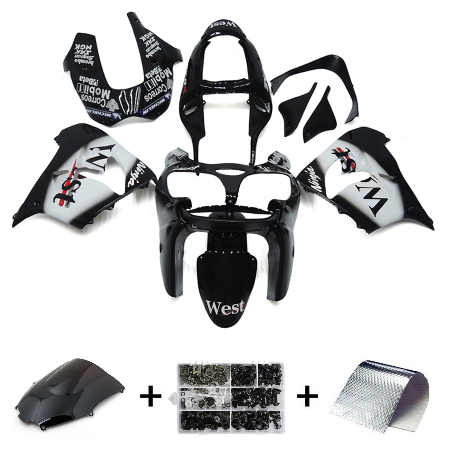 2002-2003 Kawasaki ZX9R Fairing Kit Bodywork Plastic ABS