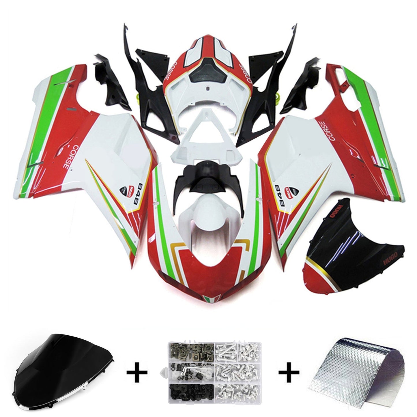 2007-2011 Ducati 1098 1198 848 Fairing Kit Bodywork ABS