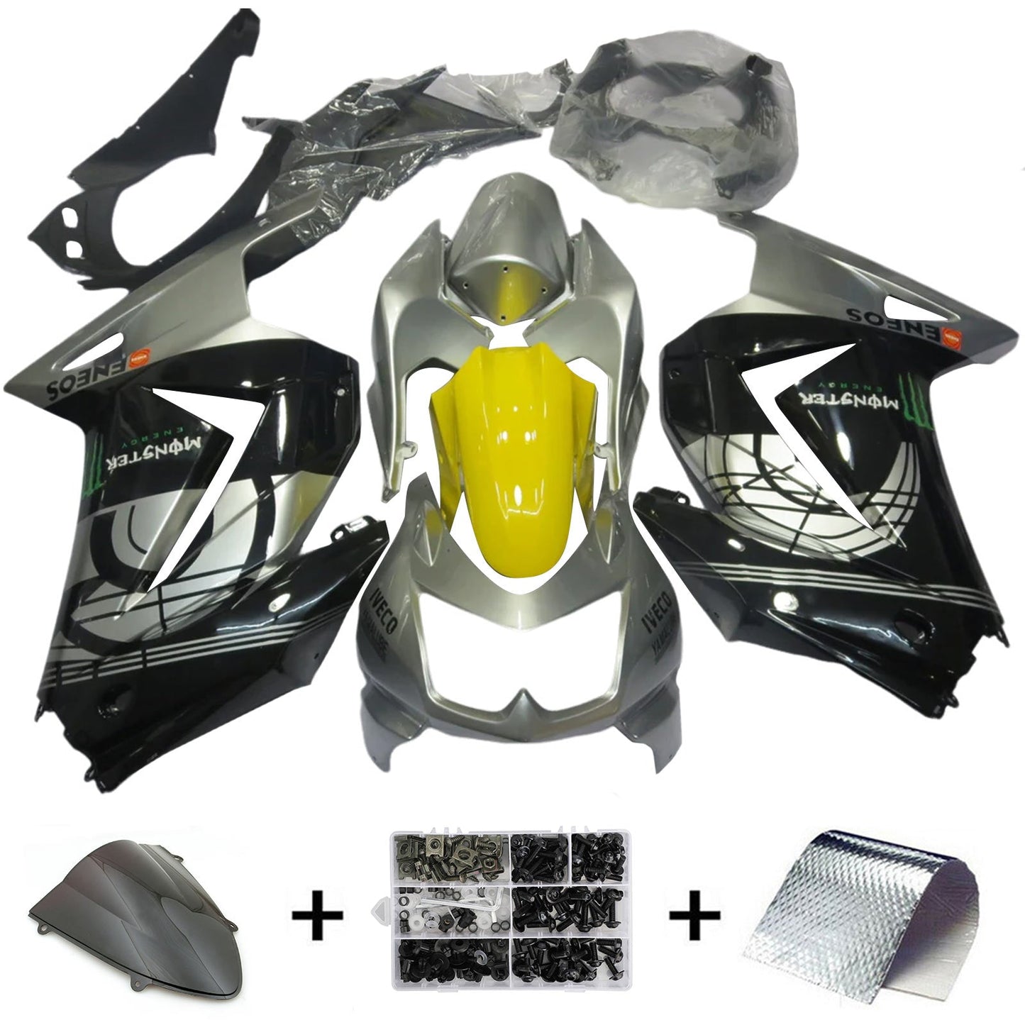 2008-2012 Kawasaki EX250 Ninja250R Fairing Kit Bodywork Plastic ABS