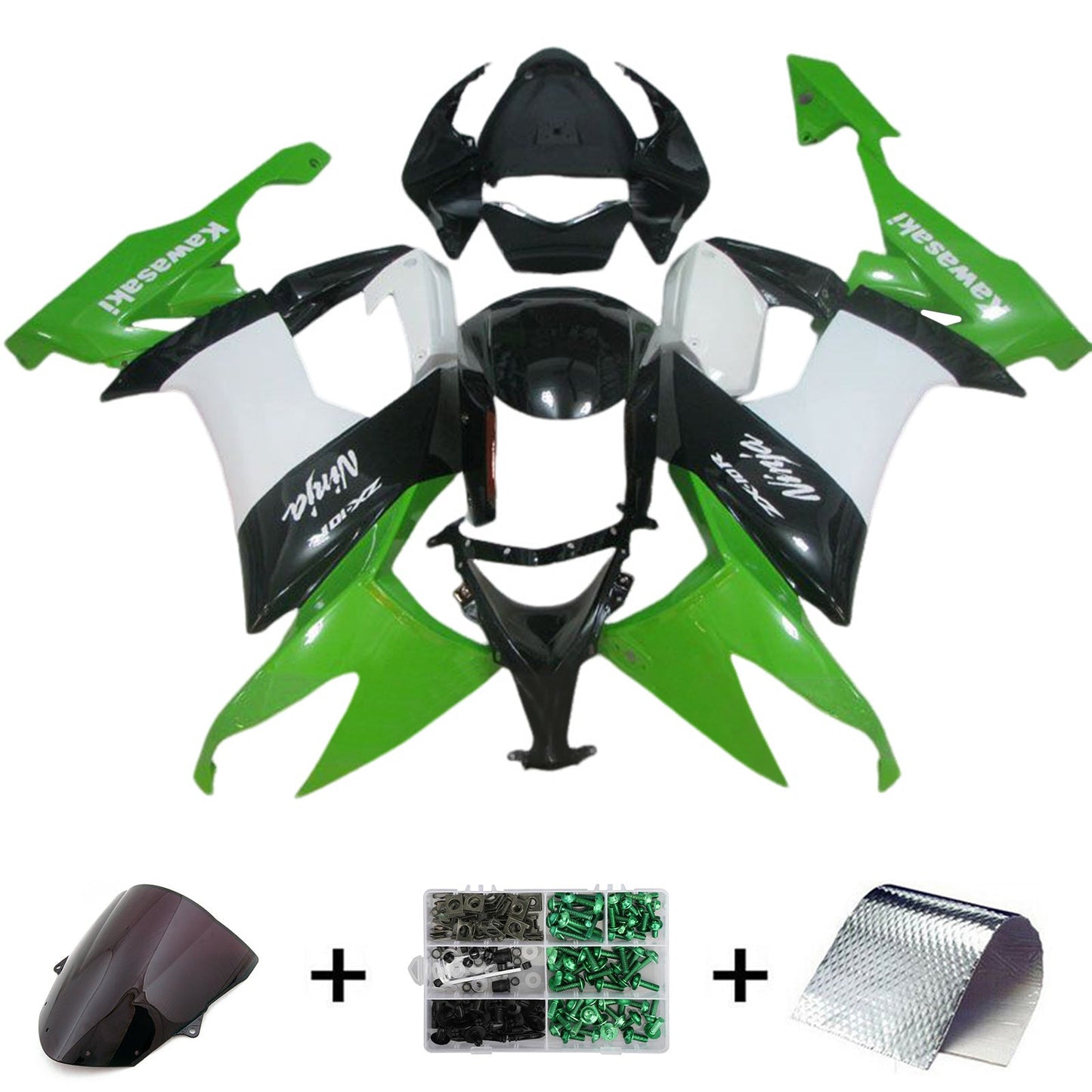 2008-2010 Kawasaki ZX10R Fairing Kit Bodywork Plastic ABS